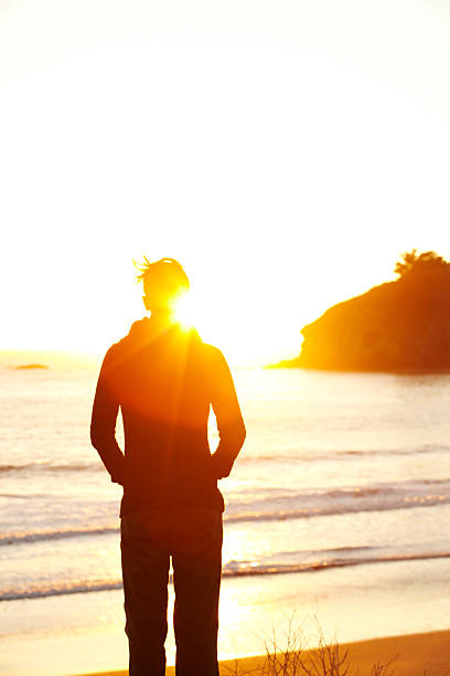 istock Young woman looking at sunset 183342556
