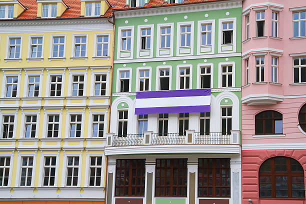 istock Colorful Building Facades with Sign 183342635