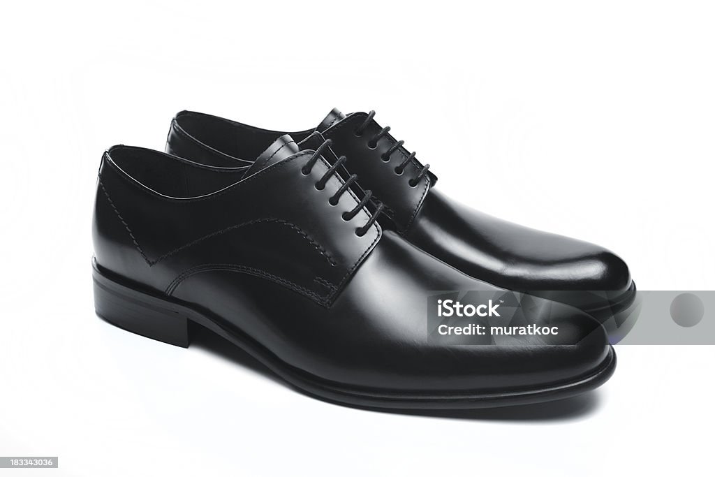 Scarpe da uomo in pelle nera - Foto stock royalty-free di Abbigliamento formale