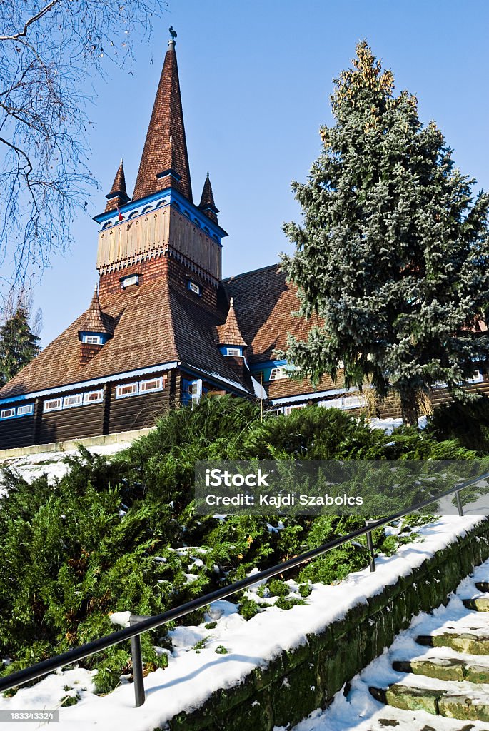 Vista detalhada sobre a Igreja de madeira de Miskolc - Royalty-free Antigo Foto de stock