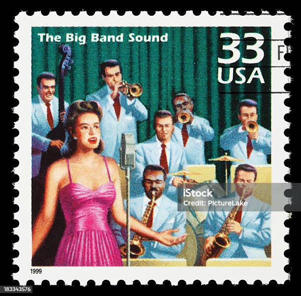 Big Bandbriefmarke Stockfoto und mehr Bilder von Big Band - Big Band, 1940-1949, Retrostil