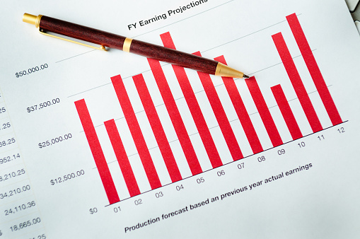 Red Chart Example Red Charts Stock Photo - Download Image Now - Business, Chart ...