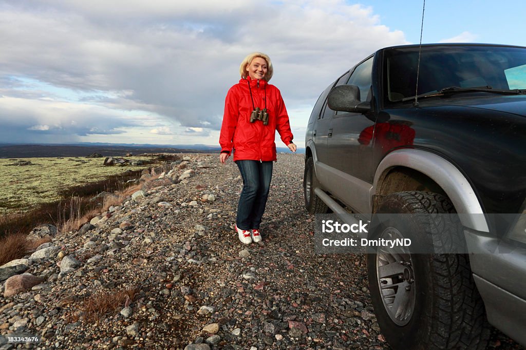 Mulher e o carro. - Royalty-free 35-39 Anos Foto de stock