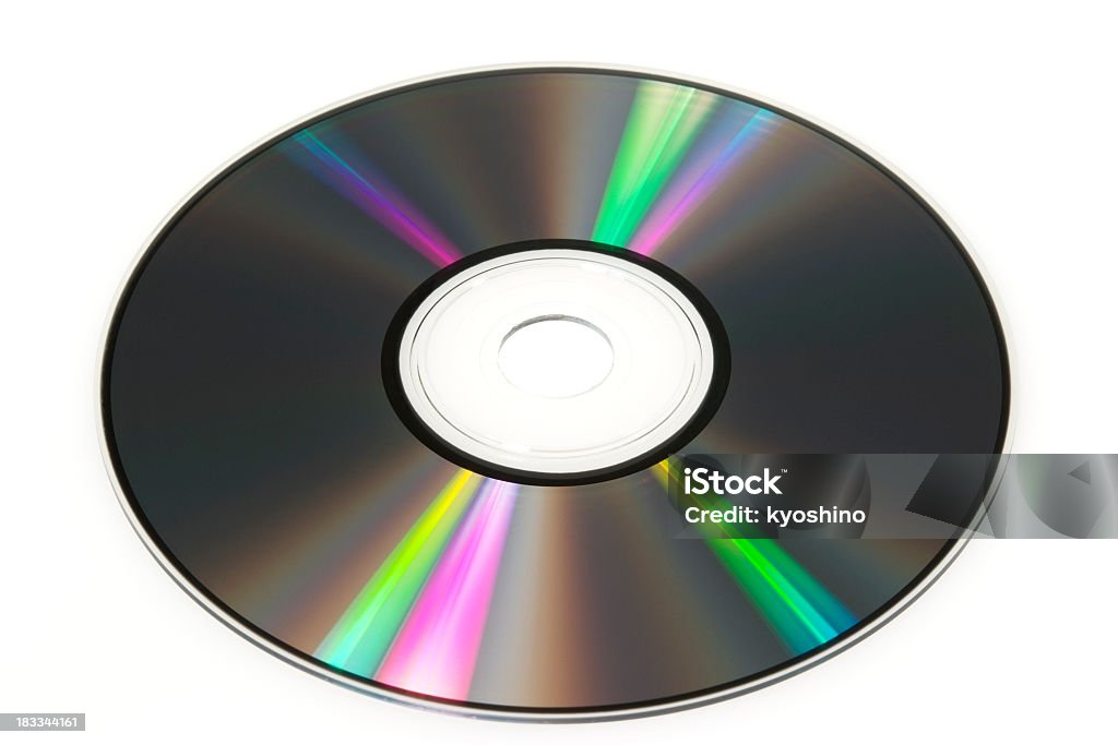 絶縁ショットを白背景でコンパクトディスク - CD-ROMのロイヤリティフリーストックフォト