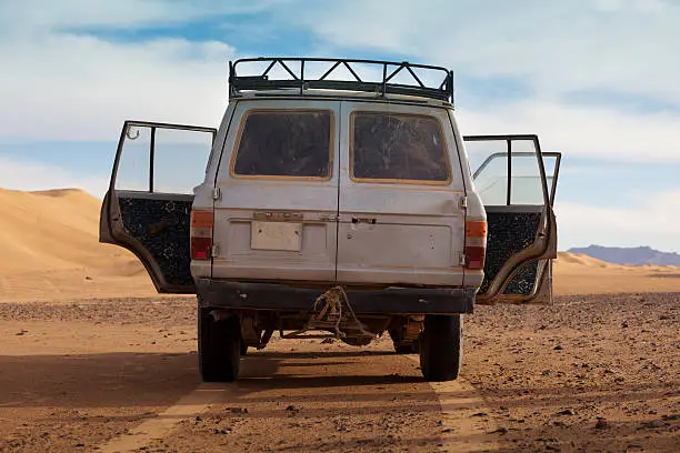 Photo of Abandoned car in Libyan desert