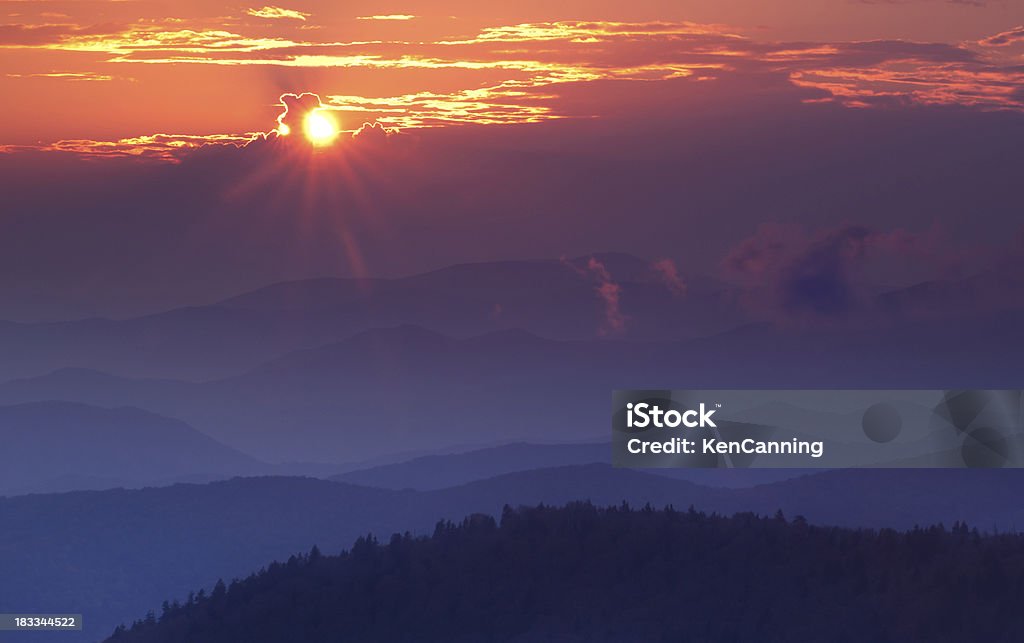 Rolling Mountain Ranges and Sunset "Sunset over rolling mountains  Great Smoky Mountains National Park , North Carolina  MORE APPALACHIAN MOUNTAINS" Appalachia Stock Photo