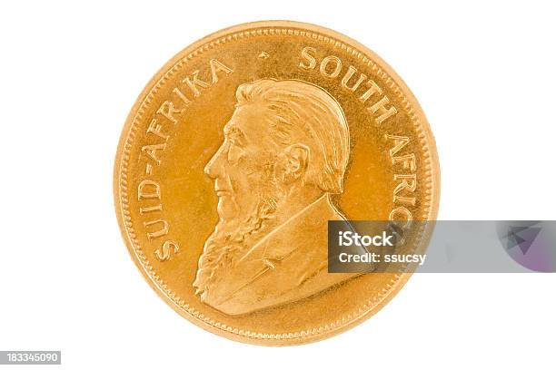 Krugerrand Gold Investment Coin Obverse Xxxl On White Background Stock Photo - Download Image Now