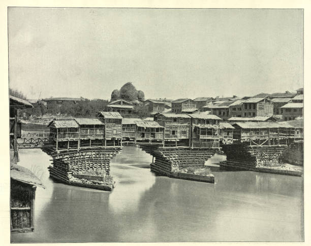 istock Bridge of shops at Srinagar, Kashmir, India, Victorian 19th Century 1833456819