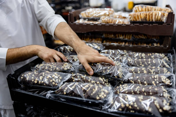 person eating chocolate bread