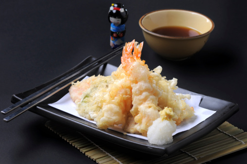 Shrimp Tempura Japanese food from Japan restaurant close-up
