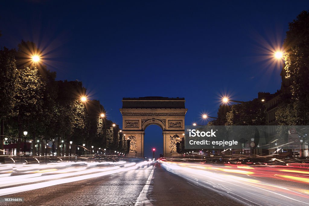 Champs-Elysees, Триумфальная арка-Париж - Стоковые фото Елисейские Поля роялти-фри