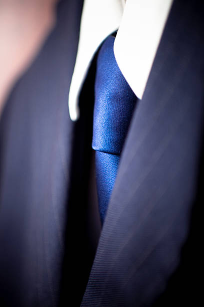 Blue suit and tie stock photo