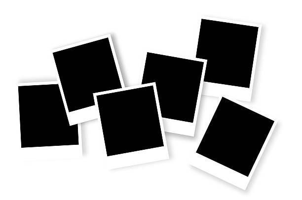 istock Six undeveloped Polaroid photo frames laid out 183347243