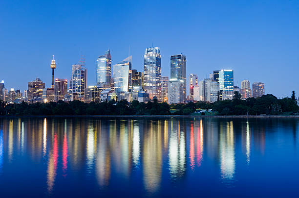 istock Downtown Sydney City Skyline at Night Australia 183347323