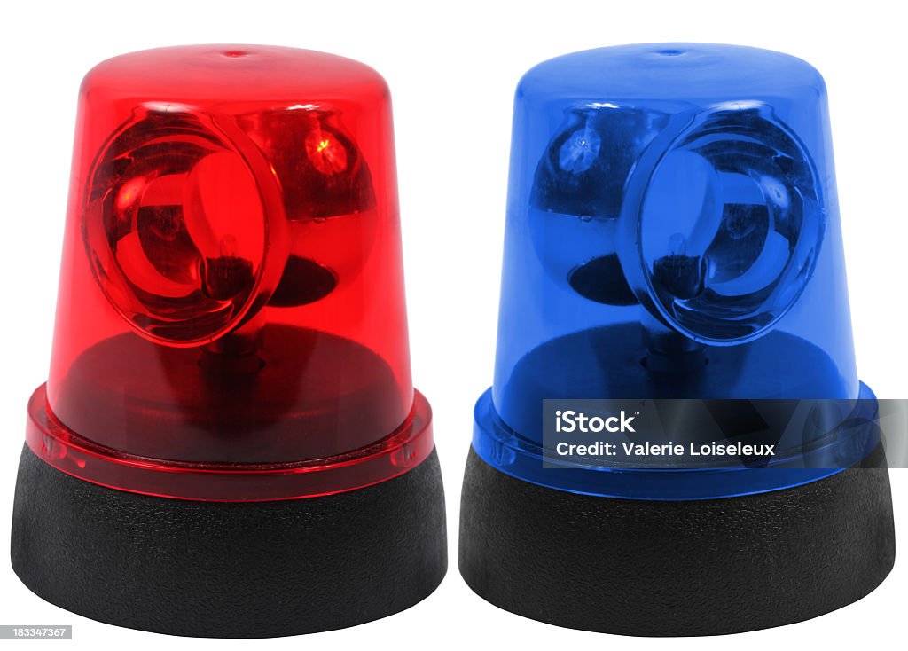Rosso e Blu luci di emergenza - Foto stock royalty-free di Semaforo rosso - Semaforo