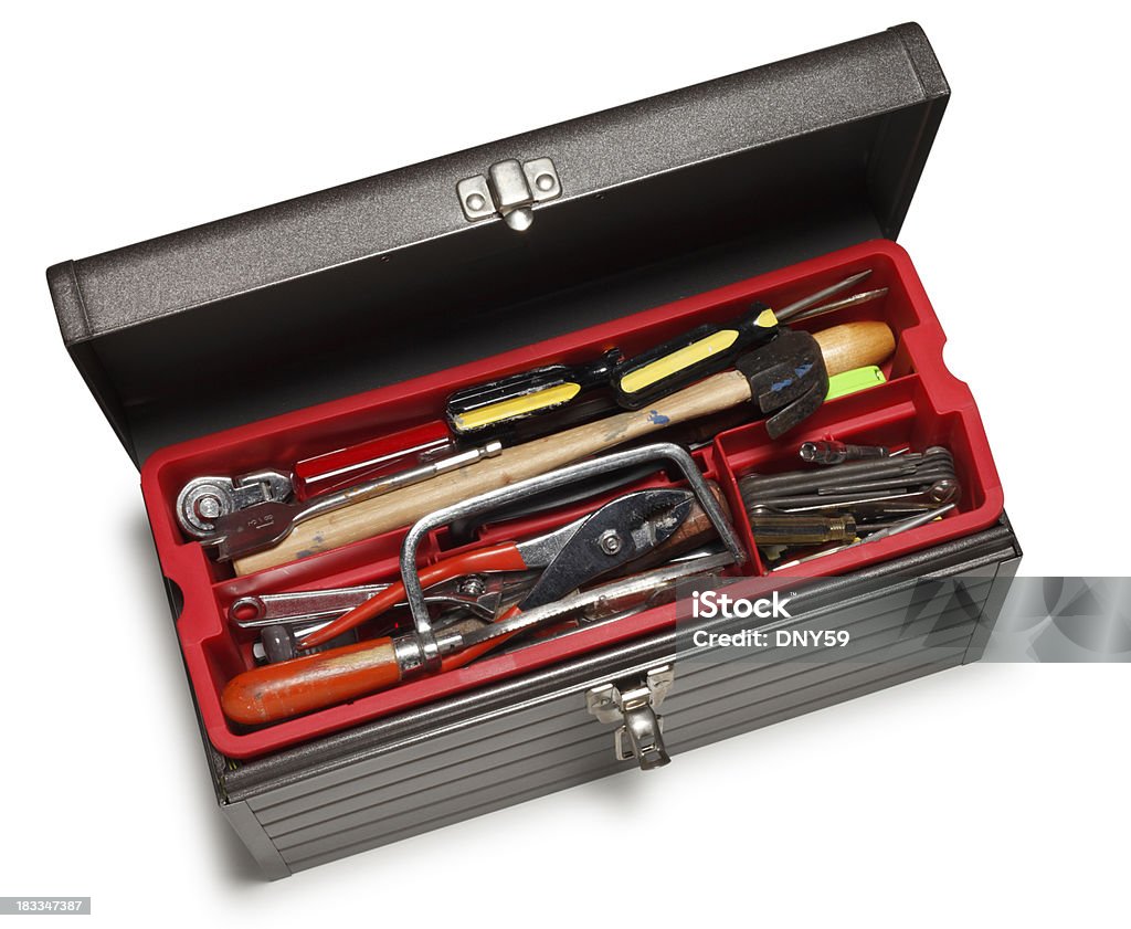Tool Box An open tool box with tools. Clipping path included. Toolbox Stock Photo