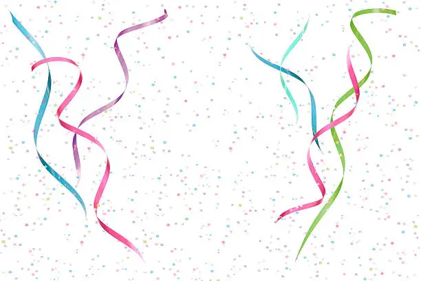 Photo of Colorful background featuring confetti and party streamers