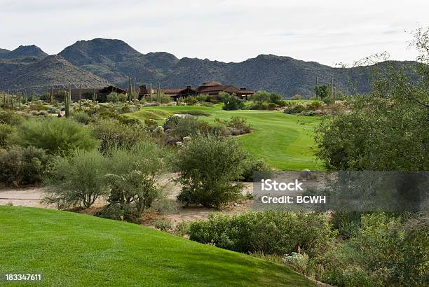 Desert Golf Course With Flag Putting Green And Sand Stock Photo - Download Image Now