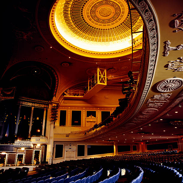 Theater balcony and seating Theater balcony and seating stage performance space photos stock pictures, royalty-free photos & images