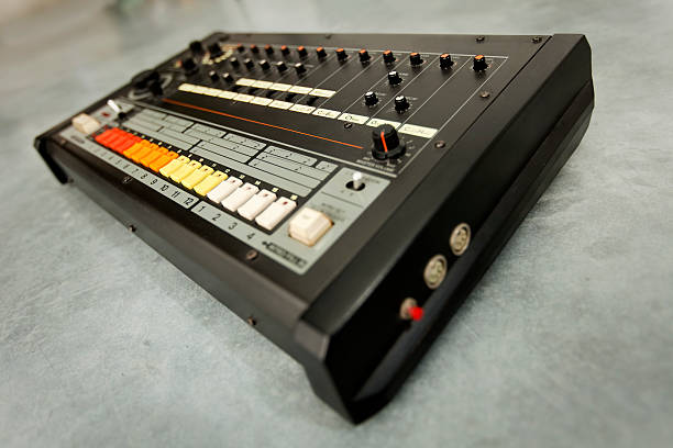 Retro drum machine stock photo