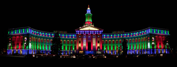 istock Denver City and County Building  Holiday Panorama 183349812