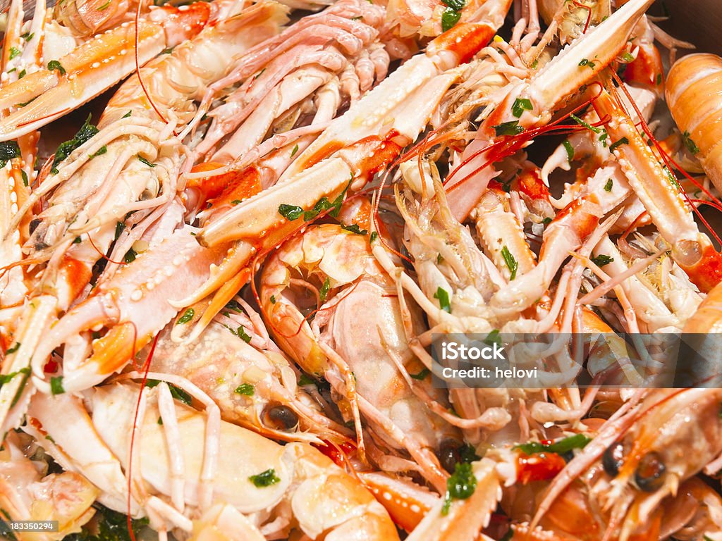 Prepaired norway lobster "Prepaired norway lobster in delicious sauce, called / buzaro/, Dalmatian recipe." Backgrounds Stock Photo