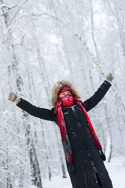 istock Warmly dressed woman with arms outstretched 183351189