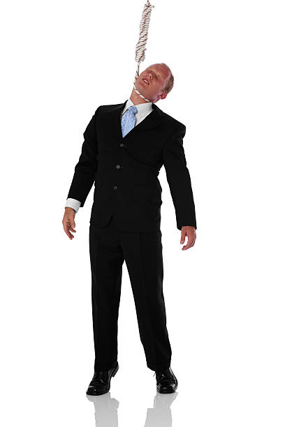istock Businessman hanging from noose 183352337