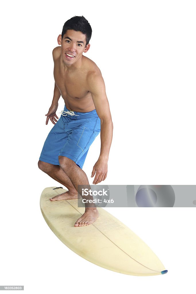Wiszący dziesięć Surferka facet puste - Zbiór zdjęć royalty-free (20-29 lat)