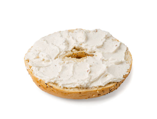 istock Bagel, Round Bread Bun, Wheat Bakery with Grains And Seeds for Breakfast, Plain Circle Bagel Bread 1833529721