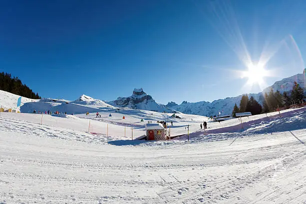 Easy ski - parcour for the youngest children. A nice and safe place to learn skiing in a breathtaking environment !