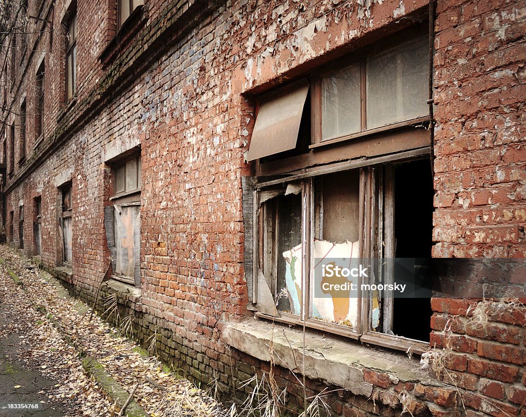 Factory ruins Abandoned factory building. Abandoned Stock Photo
