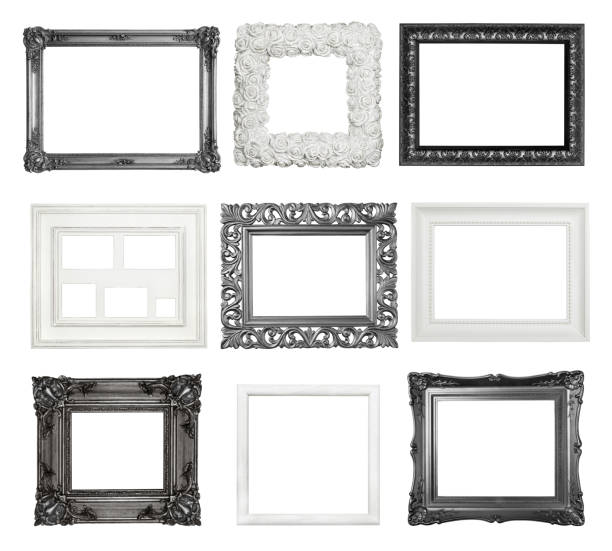 istock Set Of Antique Black And White Frames 183354820