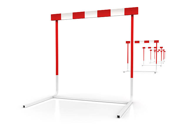 barreiras - hurdle conquering adversity obstacle course nobody imagens e fotografias de stock