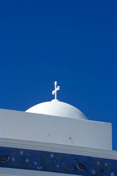 istock Santorini  white dome church 183355597