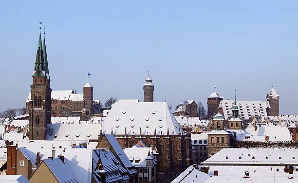 sight of nuremberg with Sebaldus Kirche and Kaiserburg in background