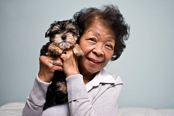 istock Senior Woman and puppy 183356297