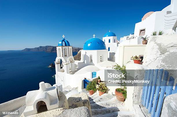 Strahlend Schönen Morgen Im Griechischen Insel Santorin Caldera Stockfoto und mehr Bilder von Caldera