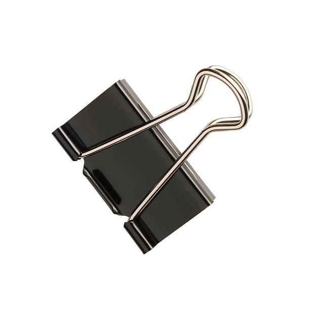Realistic Paper Clip Office Metal Black Binder Clip Paper Holder Graphic  Drawing Steel Stationery Stock Illustration - Download Image Now - iStock