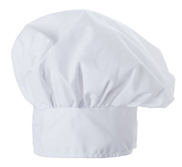 chapéu de chef isolado em um fundo branco - chapéu de cozinheiro - fotografias e filmes do acervo