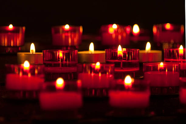 Rosso candele Close-up della memoria - foto stock