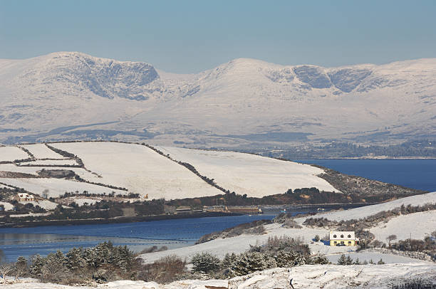 County Cork Snow covered landscape on the west coast of Ireland.See more images of Beautiful Ireland: county cork stock pictures, royalty-free photos & images