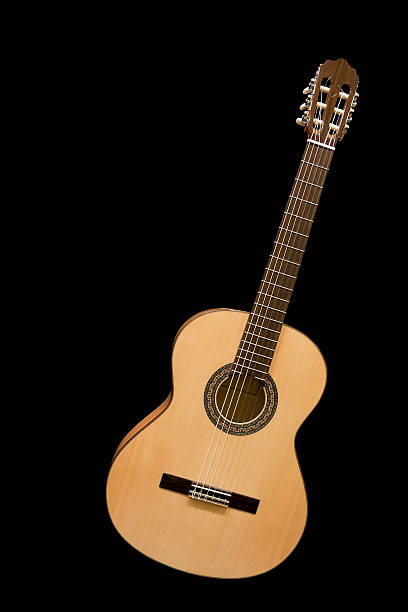 Classical Guitar on Black stock photo