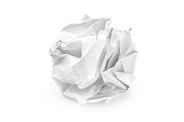 A piece of white crumpled up paper 