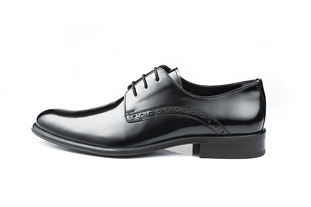 em couro preto para homens - dress shoe - fotografias e filmes do acervo