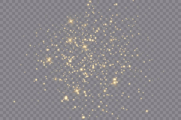 latar belakang natal. bubuk debu cahaya png. sihir bersinar debu emas. partikel bokeh debu halus dan berkilau jatuh sedikit. efek kilau yang fantastis. ilustrator vektor. - teknik pencahayaan ilustrasi stok