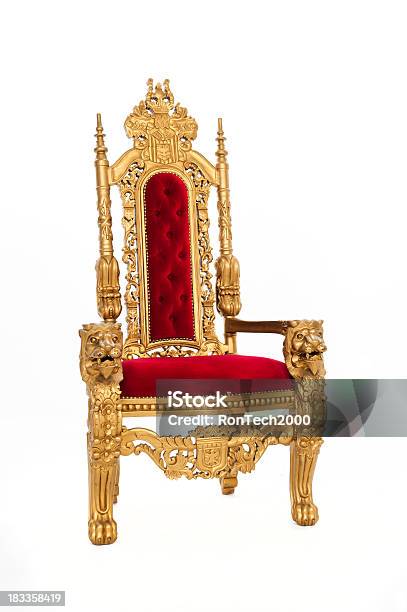 Trono De Oro Foto de stock y más banco de imágenes de Trono - Trono, Recortable, Ángulo