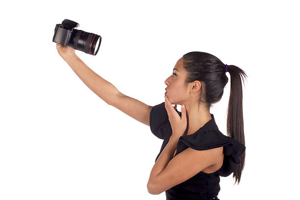 istock Gorgeous Girl photographing herself 183359100