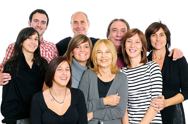 istock Happy Family or Team.Isolated. 183360079