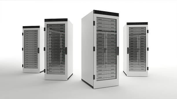 데이터 센터 서버에 - network server black computer network rack 뉴스 사진 이미지